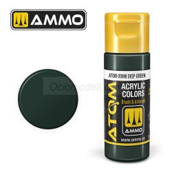 ATOM COLOR Deep Green. Nueva Fórmula. Bote 20 ml. Marca Ammo by Mig Jimenez. Ref: ATOM-20098