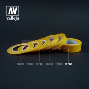 Cinta enmascarar de 18 mm , 1ud de 18 m ). Marca Vallejo. Ref: T07001, Cada rollo de cinta enmascarar Vallejo contiene 18 metros de longitud, proporcionando una cantidad generosa de material para múltiples usos y proyectos. 3 Cinta enmascarar de 18 mm , 1ud de 18 m ). Marca Vallejo. Ref: T07001