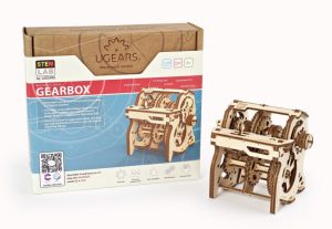 La caja de cambios – kit educativo modelo mecánico. Gearbox. Madera contrachapada, Kit de montaje. Marca Ugears. Ref: 70131