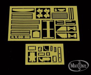 Set de fotograbados mejora T26 & el soporte DT. Escala 1:35. Marca Macone. Ref: MAC35008, se especializa en ofrecer piezas de fotograbado específicamente diseñadas para mejorar la apariencia y los detalles del T26 y el soporte de la ametralladora DT. Estas p 2 el set de fotograbados para mejorar el T26 y el soporte DT de la marca Macone, con la referencia MAC35008