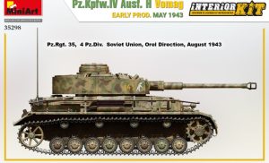Pz.Kpfw.IV Ausf. H Vomag. EARLY PROD. MAY 1943. INTERIOR KIT. Escala 1:35. Marca Miniart. Ref: 35298, es un tanque de combate alemán que se destacó por su versatilidad y poderío en el campo de batalla durante la Segunda Guerra Mundial 3 Pz.Kpfw.IV Ausf. H Vomag. EARLY PROD. MAY 1943. INTERIOR KIT. Escala 1:35. Marca Miniart. Ref: 35298
