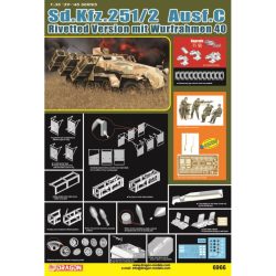 Sd.Kfz.251/2 Ausf.C Versión remachada mit Wurfrahmen 40. Escala 1:35. Marca Dragon. Ref: 6966
