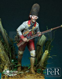 Spanish Grenadier Regimiento Zamora, Pensacola, 1781, 75mm. Marca Fer Miniatures. Ref: REV00012