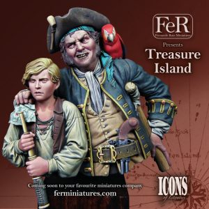 Treasure Island, 1/12. Marca Fer Miniatures. Ref: LIT00004, a escultura de la isla del tesoro cuenta con una meticulosa atención al detalle, desde las rocas y la vegetación hasta los tesoros escondidos 2 Treasure Island, 1/12. Marca Fer Miniatures. Ref: LIT00004