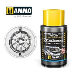 Cobra Motor Efecto Cromo sobre Negro Brillante. 30ml. Marca Ammo by Mig Jimenez. Referencia: AMIG0343