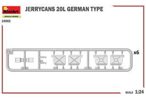 JERRYCANS 20L GERMAN TYPE. Escala 1:24. Marca Miniart. Ref: 24002