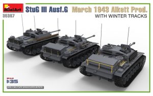 StuG III Ausf. G March 1943 Alkett Prod. WITH WINTER TRACKS. INTERIOR KIT. Escala 1:35. Marca Miniart. Ref: 35367