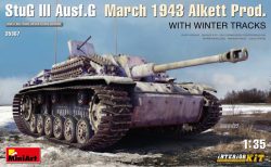 StuG III Ausf. G March 1943 Alkett Prod. WITH WINTER TRACKS. INTERIOR KIT. Escala 1:35. Marca Miniart. Ref: 35367
