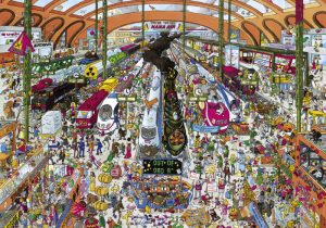 Train Station. Puzzle vertical, 2000 pz. Marca Heye. Ref: 29730, representación de una estación de tren, con una gran cantidad de detalles que hacen que cada pieza sea única y significativa 3 Train Station. Puzzle vertical, 2000 pz. Marca Heye. Ref: 29730