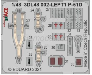 P-51D-5 SPACE. Escala: 1:48. Marca Eduard. Ref: 3DL48002.