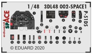 P-51D-5 SPACE. Escala: 1:48. Marca Eduard. Ref: 3DL48002.