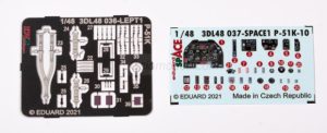 P-51K-10 SPACE. Escala: 1:48. Marca Eduard. Ref: 3DL48037, kit de mejoras, fue un avión de caza monomotor estadounidense que desempeñó un papel crucial durante la Segunda Guerra Mundial. 2 P-51K-10 SPACE. Escala: 1:48. Marca Eduard. Ref: 3DL48037