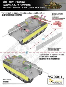 Panther 'F' Pz.Kpfw. V (75mm Kw.K. L/70). Escala 1:72. Marca Vespid model. Ref: 720011