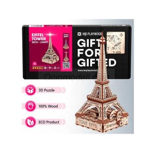 Torre Eiffel (Eco - light) 163 piezas, madera contrachapada. Marca Mr.playwood. Ref: 10205.