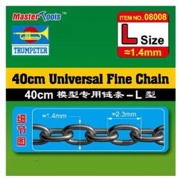 CADENA PAVONADA ESLABÓN 1,4 x 2,3 mm (2 x 40 cm). Marca Trumpeter. Ref: 08008