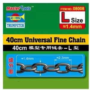 CADENA PAVONADA ESLABÓN 1,4 x 2,3 mm (2 x 40 cm). Marca Trumpeter. Ref: 08008