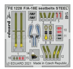Cinturones de seguridad del F/A-18E. Escala: 1:48. Marca Eduard. Ref: FE1228