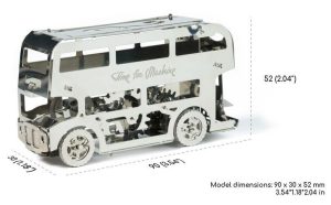 Cute Double-Decker, nivel 2, Kit de montaje. Marca Time for Machine. Ref: 38028, El modelo está fabricado en acero inoxidable pulido, lo que le otorga un acabado brillante y resistente. 4 Cute Double-Decker, nivle 2, Kit de montaje. Marca Time for Machine. Ref: 38028.