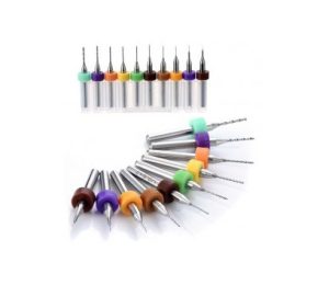 Estuche de 10 Mini brocas PCB para Dremell, 1.2 m, Carburo. Marca Ociomodell