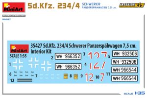 Sd.Kfz. 234/4 SCHWERER PANZERSPÄHWAGEN 7,5 cm. INTERIOR KIT. Escala 1:35. Marca Miniart. Ref: 35427