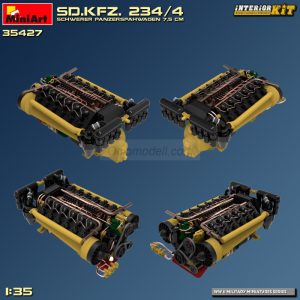 Sd.Kfz. 234/4 SCHWERER PANZERSPÄHWAGEN 7,5 cm. INTERIOR KIT. Escala 1:35. Marca Miniart. Ref: 35427