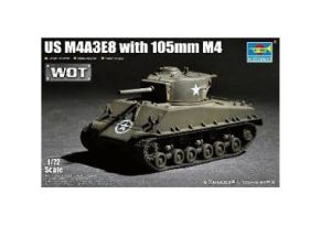  Tanque US. M4A3E8 with 105mm M4. Escala 1:72. Marca Trumpeter. Ref: 07168.