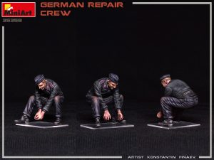 GERMAN REPAIR CREW. Escala 1:35. Marca Miniart. Ref: 35358, una tripulación de reparación alemana ofrece la oportunidad de recrear escenas realistas en contextos históricos específicos