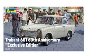 60º Aniversario Trabant 601 "Edición Exclusiva". Escala 1:24. Marca Revell. Ref: 05630, es un icónico automóvil producido en la República Democrática Alemana entre 1963 y 1991. 2 60º Aniversario Trabant 601 "Edición Exclusiva". Escala 1:24. Marca Revell. Ref: 05630
