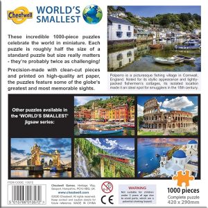 World's Smallest: Polperro Cornwall, 1000 pz. Marca Cheatwell. Ref: 13572, La representación de Polperro en Cornwall captura la esencia de este pintoresco pueblo costero, con sus casas de colores y su hermoso entorno natural.