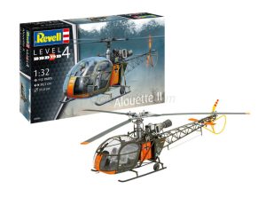 Alouette II. Escala 1:32. Marca Revell. Ref: 03804, Con su distintivo rotor en forma de cola "fenestron" y su cabina de diseño ergonómico