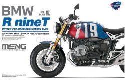 BMW R nineT Option 719 Mars Red/Cosmic Blue, prepintada. Escala 1:9. Marca Meng. Ref: MT-003t