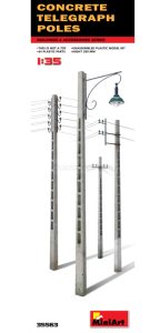 CONCRETE TELEGRAPH POLES. Escala 1:35. Marca Miniart. Ref: 35563, pueden ser un complemento realista para representar calles y paisajes urbanos.
