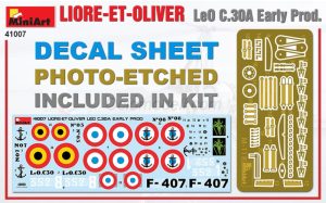LIORE-ET-OLIVER LeO C.30A Early Prod. Escala 1:35. Marca Miniart. Ref: 41007, avión militar francés que se destaca por su diseño aerodinámico y su potente motor