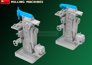 MILLING MACHINES. Escala 1:35. Marca Miniart. Ref: 35663, Los detalles en la superficie de la fresadora, como los controles, las palancas y los paneles de control, han sido reproducidos con precisión para reflejar fielmente una fresadora real. 2 MILLING MACHINES. Escala 1:35. Marca Miniart. Ref: 35663