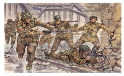 Paracaidistas británicos. Escala 1:72. Marca Italeri. Ref: 6034, contiene 50 figuras de paracaidistas británicos en diferentes poses y uniformes, ofreciendo una variedad para dar realismo a tus maquetas.