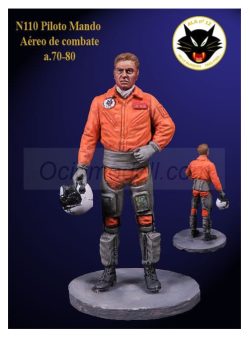 PILOTO MANDO AEREO DE COMBATE-MACOM-AÑOS 70-80, 54mm. Marca Nimix. Ref: N110, con un uniforme detallado que refleja fielmente la indumentaria utilizada por los pilotos de la época