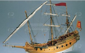 Polacca Veneciana de 1750, escala 1:150. Marca Amati. Ref: 1407, eran embarcaciones de vela y remo utilizadas en el mar Mediterráneo durante los siglos XVII y XVIII