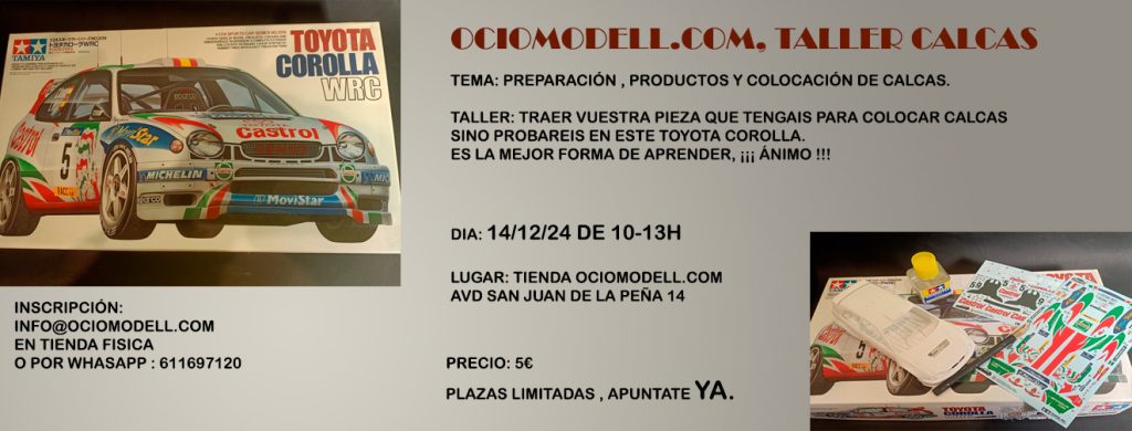 OCIOMODELL, TALLER CALCAS. TALLER DE PREPARACIÓN, PRODUCTOS Y COLOCACIÓN DE CALCAS 2 calcas