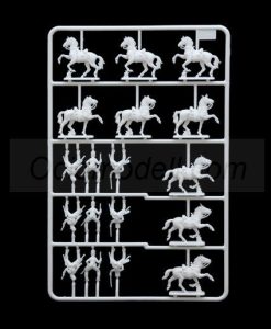 Caballería pesada británica " SCOT GREYS ". Escala 1:72. Marca Italeri. Ref: 6001, conjunto que contiene 18 figuras con caballos y 36 piezas en total.