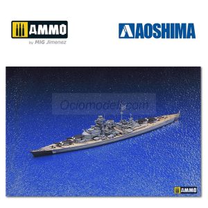 German Battleship Bismarck. Escala: 1:700. Marca: AOSHIMA. Ref: 042595, fue uno de los acorazados más poderosos de la marina alemana durante la Segunda Guerra Mundial, participando en operaciones clave y enfrentamientos épicos en el Atlántico 2 German Battleship Bismarck. Escala: 1:700. Marca: AOSHIMA. Ref: 042595