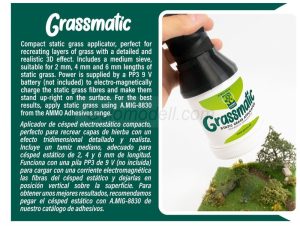 Grassmatic - Aplicador de Hierba Estática. Marca Ammo of Mig Jimenez. Ref: AMIG8818, es ideal para recrear capas de césped con un efecto tridimensional detallado y realista 2 Grassmatic - Aplicador de Hierba Estática. Marca Ammo of Mig Jimenez. Ref: AMIG8818