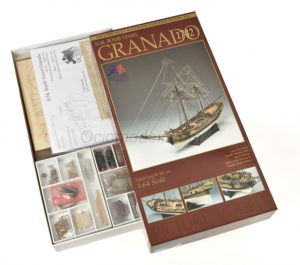 H.M. Bomb Vessel Granado 1742, Escala 1:64. Marca Amati. Ref: 130002, utilizado principalmente para el lanzamiento de bombas.