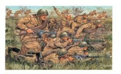 INFANTERIA RUSA, WWII. Escala 1:72. Marca Italeri. Ref: 6057, Con sus 48 figuras y 63 piezas, este set ofrece una experiencia de montaje gratificante y educativa, que permite rendir homenaje a los valientes soldados rusos que lucharon en una de las épocas