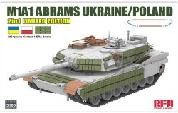M1A1 ABRAMS Ucrania/Polonia 2en1 Edición Limitada. Escala 1:35. Marca RFM Model. Ref: 5106, de origen estadounidense, y en esta edición limitada de RFM Model se presenta una versión especial dedicada a Ucrania