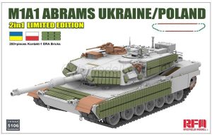 M1A1 ABRAMS Ucrania/Polonia 2en1 Edición Limitada. Escala 1:35. Marca RFM Model. Ref: 5106, de origen estadounidense, y en esta edición limitada de RFM Model se presenta una versión especial dedicada a Ucrania