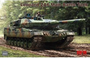 Tanque de Batalla Principal Leopard 2A6 con Eslabones de Oruga Articulados. Escala 1:35. Marca RFM Model. Ref: 5065
