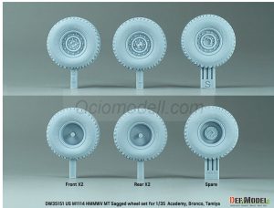 US M1025/M1114 HMMWV MT Sagged Wheel. Escala: 1:35. Marca Defmodel. Ref: DW35151