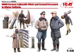 German Luftwaffe Pilots and Ground Personnel in Winter Uniform. Escala 1:48. Marca ICM. Ref: 48086, una oportunidad única para acercarse a la historia y comprender las condiciones en las que operaban las fuerzas aéreas durante la Segunda Guerra Mundial