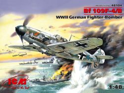 Messerschmitt Bf 109F-4/B. Escala 1:48. Marca ICM. Ref: 48104, uno de los aviones de caza más utilizados por la Luftwaffe durante la Segunda Guerra Mundial