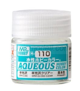 Mr.HOBBY AQUEOUS COLOR , Barniz Satinado, Varnish Semigloss. Bote 10 ml. Marca MR.Hobby. Ref: H110, 110